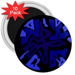 Deep blue abstraction 3  Magnets (10 pack)  Front