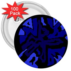 Deep Blue Abstraction 3  Buttons (100 Pack)  by Valentinaart