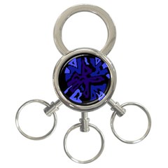 Deep Blue Abstraction 3-ring Key Chains by Valentinaart