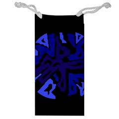 Deep Blue Abstraction Jewelry Bags by Valentinaart