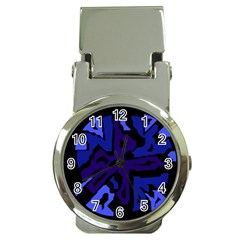 Deep Blue Abstraction Money Clip Watches by Valentinaart