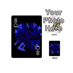 Deep Blue Abstraction Playing Cards 54 (mini)  by Valentinaart