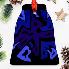 Deep Blue Abstraction Bell Ornament (2 Sides) by Valentinaart