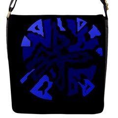 Deep Blue Abstraction Flap Messenger Bag (s) by Valentinaart