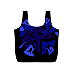 Deep Blue Abstraction Full Print Recycle Bags (s)  by Valentinaart