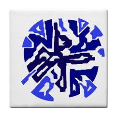 Deep Blue Abstraction Tile Coasters by Valentinaart