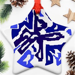 Deep Blue Abstraction Ornament (star)  by Valentinaart