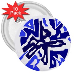 Deep Blue Abstraction 3  Buttons (10 Pack)  by Valentinaart