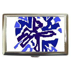 Deep Blue Abstraction Cigarette Money Cases by Valentinaart