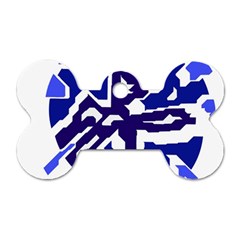 Deep Blue Abstraction Dog Tag Bone (two Sides) by Valentinaart