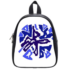 Deep Blue Abstraction School Bags (small)  by Valentinaart