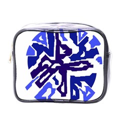 Deep Blue Abstraction Mini Toiletries Bags by Valentinaart