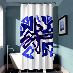 Deep Blue Abstraction Shower Curtain 36  X 72  (stall)  by Valentinaart