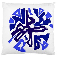 Deep Blue Abstraction Standard Flano Cushion Case (one Side) by Valentinaart