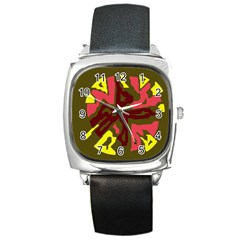 Abstraction Square Metal Watch by Valentinaart