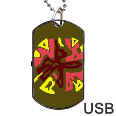 Abstraction Dog Tag Usb Flash (one Side) by Valentinaart