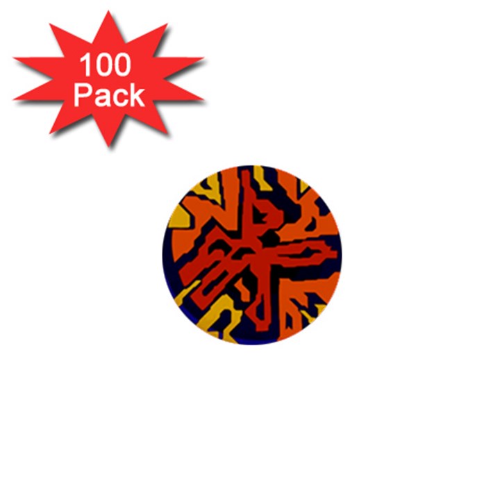 Orange ball 1  Mini Buttons (100 pack) 