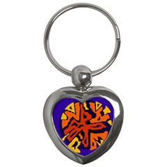 Orange Ball Key Chains (heart)  by Valentinaart