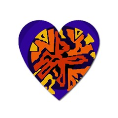 Orange Ball Heart Magnet by Valentinaart