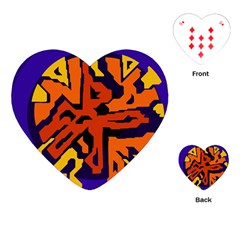 Orange Ball Playing Cards (heart)  by Valentinaart