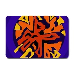 Orange Ball Small Doormat  by Valentinaart