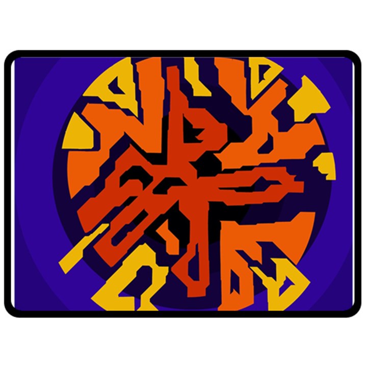 Orange ball Fleece Blanket (Large) 