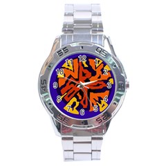 Orange Ball Stainless Steel Analogue Watch by Valentinaart