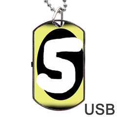 Number Five Dog Tag Usb Flash (one Side) by Valentinaart