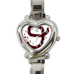 Number Nine Heart Italian Charm Watch by Valentinaart