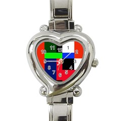 Colorful Abstraction Heart Italian Charm Watch by Valentinaart