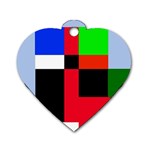 Colorful abstraction Dog Tag Heart (Two Sides) Front