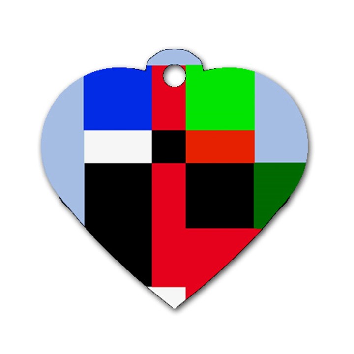 Colorful abstraction Dog Tag Heart (Two Sides)