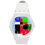 Colorful abstraction Round Plastic Sport Watch (M) Front