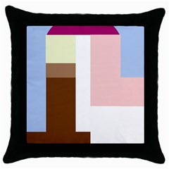 Colorful Abstraction Throw Pillow Case (black) by Valentinaart