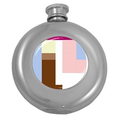 Colorful Abstraction Round Hip Flask (5 Oz) by Valentinaart