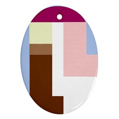 Colorful Abstraction Oval Ornament (two Sides)