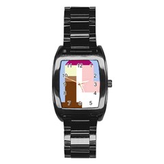 Colorful Abstraction Stainless Steel Barrel Watch