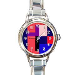 Colorful abstraction Round Italian Charm Watch