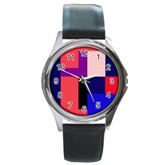 Colorful abstraction Round Metal Watch