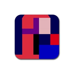 Colorful abstraction Rubber Coaster (Square) 