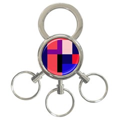 Colorful abstraction 3-Ring Key Chains