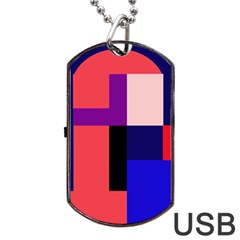 Colorful abstraction Dog Tag USB Flash (One Side)