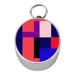 Colorful abstraction Mini Silver Compasses