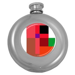 Colorful Abstraction Round Hip Flask (5 Oz) by Valentinaart