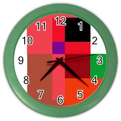 Colorful Abstraction Color Wall Clocks by Valentinaart