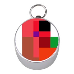 Colorful Abstraction Mini Silver Compasses by Valentinaart