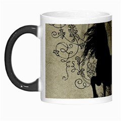 Wonderful Black Horses, With Floral Elements, Silhouette Morph Mugs by FantasyWorld7