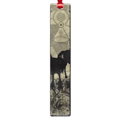 Wonderful Black Horses, With Floral Elements, Silhouette Large Book Marks by FantasyWorld7