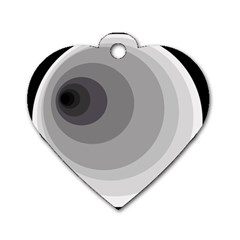 Gray Abstraction Dog Tag Heart (two Sides) by Valentinaart