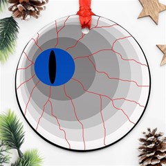 Blue Eye Round Ornament (two Sides)  by Valentinaart